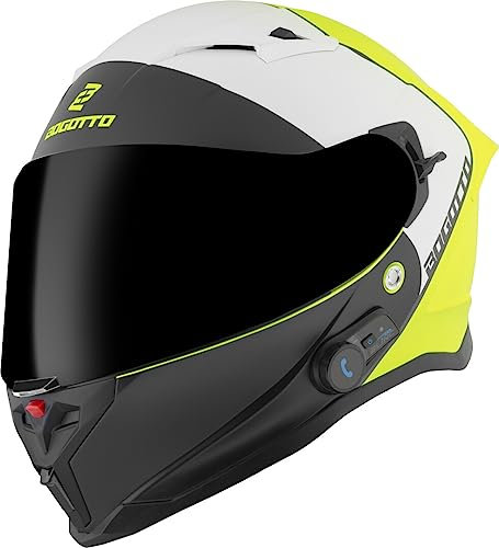 Bogotto H153 BT SPN Bluetooth Helm, schwarz matt/gelb, XL