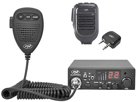 PNI Escort HP 8001L ASQ CB Radio Station Package + Microphone and PNI Mike 80 Bluetooth Dongle