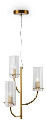 Maytoni Pendelleuchte ARCO - 6-flammige Deckenlampe Messing Ø35cm – Hängelampe – Lampe für Wohnzimmer, Esstisch, Schlafzimmer – elegante Deckenleuchte – gold messing