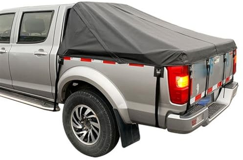 LKW-Bettabdeckung Pickup-Truck-Ladeflächenabdeckung, LKW-Ladeflächenplane, wasserdichte Pickup-Truck-Ladeflächenabdeckung (Color : Black, Size : 6.5-ft. Bed)