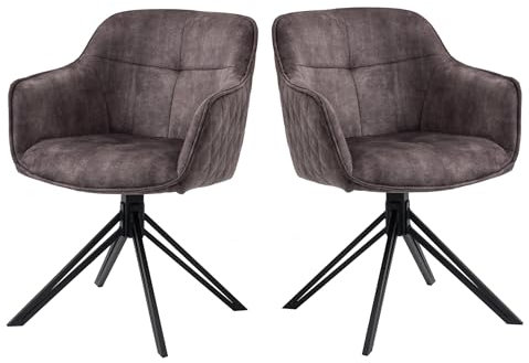 Wolf Möbel 2er Set Drehstuhl Watson Esszimmerstuhl Küchenstuhl Lounge Sessel Polsterstuhl