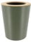 TENDANCE Poubelle de salle de bain 5L en métal Vert Kaki avec couvercle en Bambou