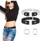 【2 Stück】Gürtel Ohne Schnalle, Langlebig Elastischer Gürtel, Justierbar Schnallenfreier Gürtel, Stretch Gürtel für Jeans Hosen Kleid, Einstellbarer Unsichtbarer Gürtel für Damen (2 Stück Set C, S-M)
