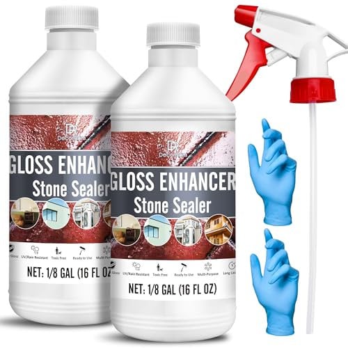 Wet Look Stone Sealer 32oz - Color Enhancing Driveway Sealer for Long-Lasting High Gloss Protection - Stain Proof Patio Paver Gloss Enhancer for Outdoor & Indoor Slate, Floor, Standsotne
