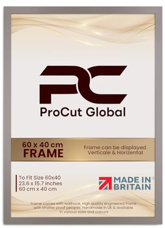 Procut Global Modern Rose Gold Picture Frame For Photos - 60x40cm | Engineered Wood With Clear Perspex Front For Wall Art Display - Ideal For Posters, Certificates, Documents & Home Decor