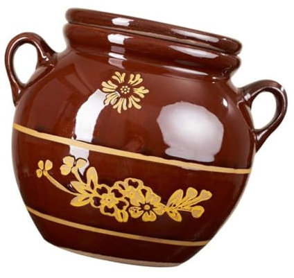 SHOWERORO 1stk Schmalz Kann Behälter Mit Deckel Schmalz Kanister Schmalzglas Für Den Haushalt Terrine Topf Fettbehälter Aus Porzellan Lebensmittelsiebe Ghee-behälter Keramik