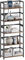 vovala 5-stöckiges Bücherregal, industrielles Bücherregal mit Bambusrahmen, modernes Display-Standregal, hoher Aufbewahrungsorganisator aus Holz für Wohnzimmer, Home Office, Rustikales Braun
