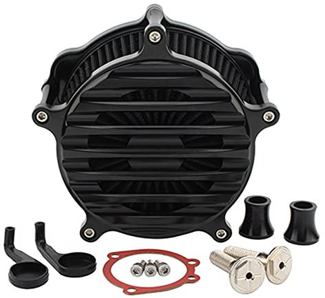 QASULER Kit filtro aria filtro aria nero, for Harley, Sportster XL883 XL1200 Forty Eight Seventy Two 48 72 Iron 883 1991-2020 Filtro aria per moto(Schwarz)