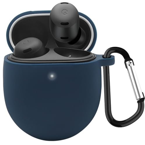 KANOYO Silikon Hülle für Google Pixel Buds Pro 2 / Pixel Buds Pro Hülle Kopfhörer Case und Schutzhülle Kompatibel Pixel Buds Pro 2 Silikon Cover,Stoßfeste Schutzhülle,Kratzfest - Blau