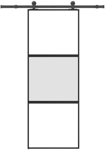 vidaXL Porte coulissante kit de quincaillerie trempé verre aluminium, porte coulissante sur rail, porte coulissante intérieure, porte coulissante de salle de bain