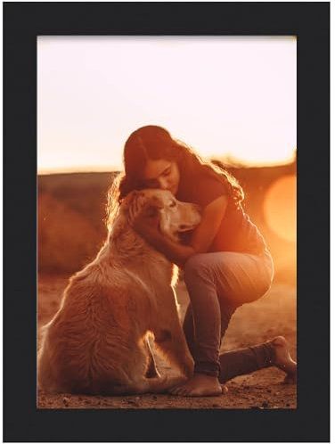 Luoqun88 Bilderrahmen mit Plexiglas, moderner Holzverbundrahmen, Tisch- oder Wandhalterung, ideal für Heim- und Bürodekoration, Fotos und Kunstausstellungen, 15,2 x 10,2 cm, Schwarz