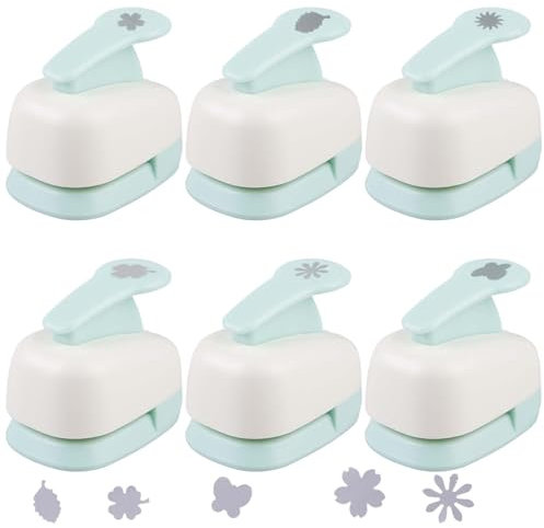 6 Stück Motivstanzer Set, Papierstanzer, Stanzer Kinder, 16mm Stern Stanzer, Ausstanzer Kinder Papierstanzer Kinder Stanzer Schneeflocke, zum Basteln mit Papier und Scrapbooking