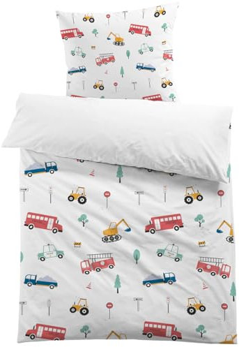 MUSOLEI Bettbezug, Auto, 140 x 200 cm, für Kinder, Jungen, Bettwäsche, aus Mikrofaser, 1 Person, 3D-Druck, mit Kopfkissenbezug, 65 x 65 cm, Geschenk für Party, Geburtstag (Auto03)