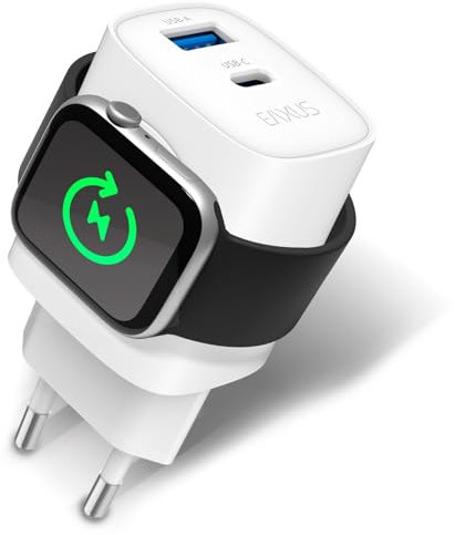 Eaxus 3in1 Netzeil mit USB-C USB-A + Aufladestation für Apple Watch, magnetisch 22W
