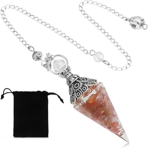NJCXOLA Pendel aus natürlichem Kristallstein, Kristallpendel, Vintage-Sechseck-Kristallpendel, Chakra-Pendel, Reiki-Wahrsagung, Meditation