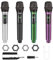 talomen Microphone sans Fil Professionnel, système de Microphones Quadruple 2,4 GHz, Micro karaoké Dynamique Rechargeable avec récepteur, portée 160ft, pour Chant, fête, K604 Argent Noir Vert Pourpre