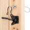 Self Locking Gate Latch for Wooden Fence Heavy Duty,Gravity Lever Fence Door Latches with Shop Doorbell Steel Spring Cable Pull String Gate for Outdoor Secure Pool,Garden,Black Finish