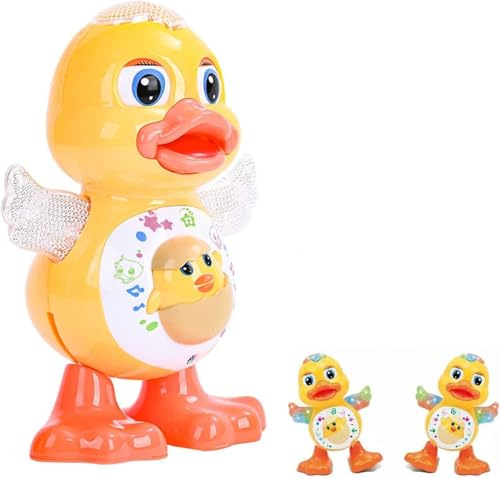 Aohcae Tanzendes Enten Spielzeug, Singende Tanzende Ente mit Musik und Lichtern, Krabbelspielzeug Baby Cartoon Enten, Interaktives Babyspielzeug für 1 2 3 Jahre Kinder,Babyspielzeug ab 6 Monate