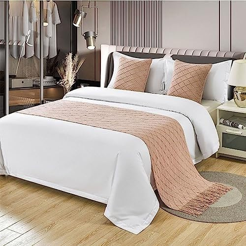 Leilaohu Nordic Einfachheit Feste Plaid Bett Handtuch Home Hotel Quaste Werfen Bett Läufer Esszimmer Hochzeit Party Decor Bett Schwanz Handtuch Kissenbezug H,1.5m