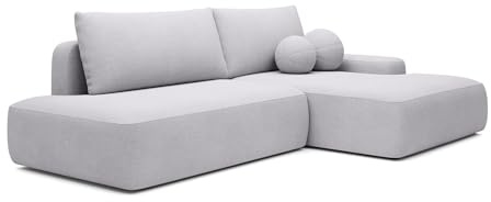 Vente-unique - Schlafsofa 5 Daviso - Polyester - hellgrau