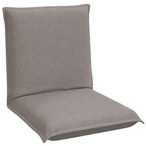 vidaXL Verstellbarer Fußsessel Taupe Stoff, Wohnzimmer, moderner rechteckiger Bodenstuhl, vielseitiger Rückenlehne, Verstellbarer Sitz, Polyester, Metallgestell