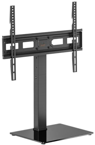 my wall TV Ständer dreh- & höhenverstellbar HP2RL - 37-75 Zoll (94-161 cm) | stabiler Fernsehständer mit Bodenplatte aus Sicherheitsglas für Fernseher bis 40 kg und VESA 75x75 bis 600x400