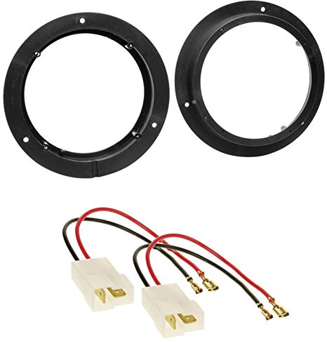 Schlauer-Shop24 Lautsprecherringe Lautsprecher Ringe LA-Aufnahme Adapterringe Ø 165 mm + Lautsprecher Adapter Kabel/Lautsprecheradapterkabel für Ford Mondeo (BA7) ab 06/2007