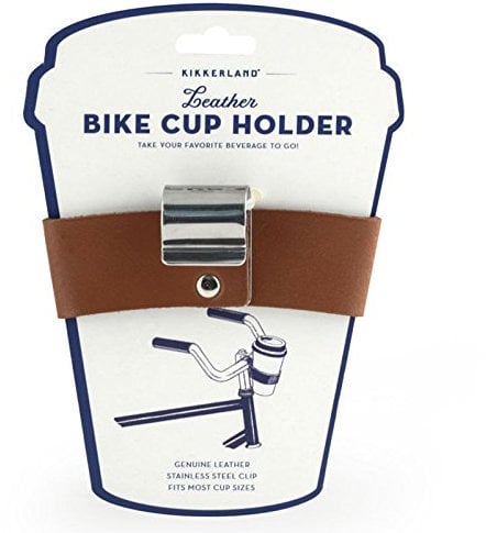 Kikkerland Leder Kaffeehalter Fürs Fahrrad, braun, S, M, L