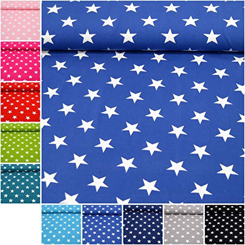 MAGAM-Stoffe Lena Sterne Jersey Stoff Oeko-Tex Meterware 50cm (07. Royalblau)