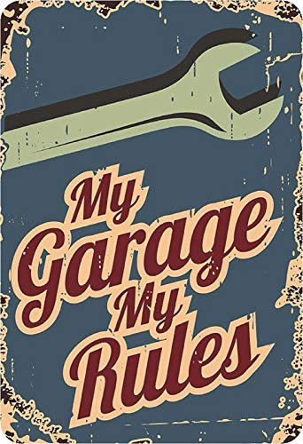 Schatzmix Blechschild Spruch My Garage My Rules!Metallschild Wanddeko 20x30cm tin Sign