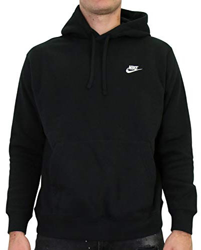 Nike Sportswear Club Fleece, Felpa con Cappuccio Unisex-Adulto, Nero (Black/Black/White), S