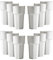 Lot de 12 gobelets incassables réutilisables en plastique polycarbonate blanc de forme octogonale 340 ml à bord Hauteur 14,4 cm Diamètre maximum 7,9 cm Alternative réaliste au verre véritable