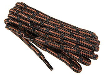 Lacci Tondi per Scarpe e Stivali da Lavoro, Scarpe Antinfortunistiche, Resistenti, Fatti in Europa dalla Worker Walker Pro, 1 Paio (9176 - nero con marrone / 120 cm - 47 pollice)
