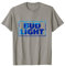 Bud Light Grau Logo T-Shirt, Herren, S, Klassische Passform, Halbarm, Rundhals-Ausschnitt, Einfarbig, 100% Baumwolle, Imported