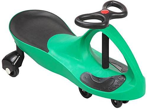 SWING CAR RIDE ON SWIVEL SCOOTER CHILDRENS TOY KIDS WIGGLE GYRO TWIST & GO XMAS GIFT (Green)