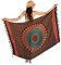 NELUHA Sarong Tuch Damen mit Saronghalter Pareo Wickeltuch Handtuchkleid Wickelrock Damen strandtuch xxl Tuch Männer pareo damen strandtuch damen Mandala orange