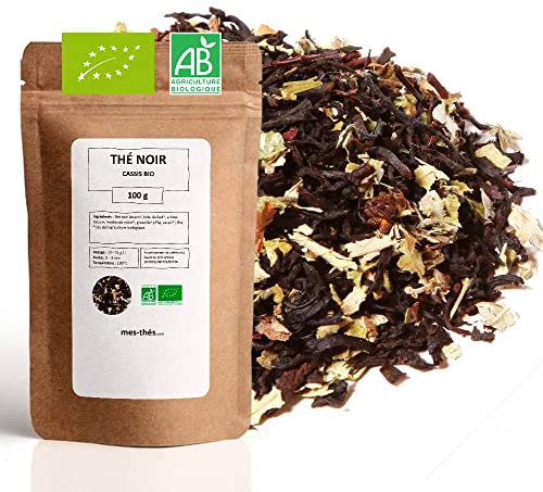 Tè Nero Biologico Ribes nero - 100g (40 tazze) - Tè sciolto 100% Agricoltura Biologica - Mes-Tè