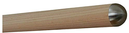 TIBU Lärche unbehandelt Holz Handlauf Geländer 30-500cm mit Edelstahl Enden Wandhandlauf Wand Treppe, Länge: 5000 mm / 500 cm / 5,0 m und Enden: halbrunde Edelstahlkappe