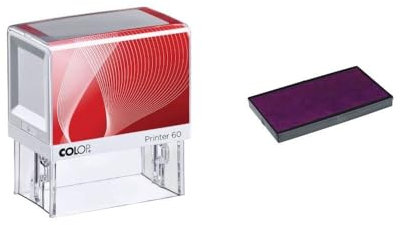 Personalisierter Stempel mit 7 Zeilen Colop Printer 60, 76 x 37 mm, für Adresse und soziale Vereine, Violett
