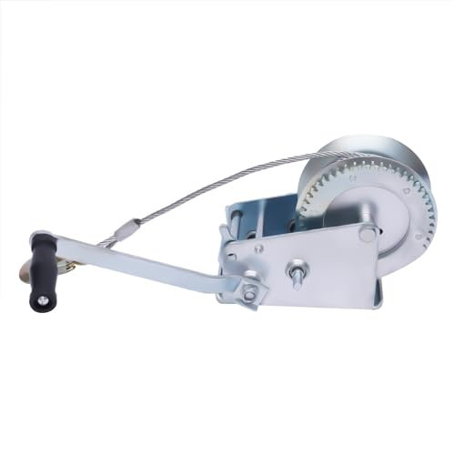 Treuil manuel professionnel d'env. 1500 kg avec câble de 10 m pour remorque, camion, voiture