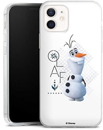 Slim Case kompatibel mit Apple iPhone 12 Silikon Handyhülle transparent Hülle extra dünn Die Eiskönigin 2 Frozen Olaf Disney