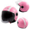 Moto Jet Casque Rose ECE 22 06 Graphiques Blancs Approuvé Visière XXL