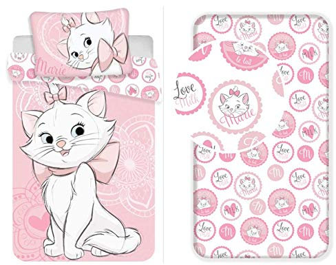 Parure de lit Marie aristochat 3pcs,Rose