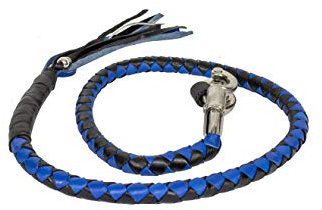 GARGOYLE BELLS Fouet de moto « Get Back » en cuir véritable de 106,7 cm – Accessoire de guidon premium avec franges élégantes pour motards