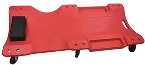 ARCH 40-Zoll-Rollbrett Werkstatt, Blasgeformter Ergonomischer HDPE-Körper Mit Gepolsterter Kopfstütze Und Tiefe Werkzeugkiste, Auffahrrampe Pkw, 300 Pfund Kapazität Rot (Color : Red, Size : Standard)