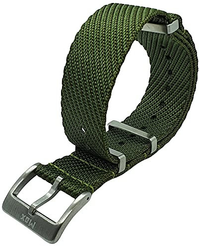 Max Premium-Nylon-NATO-Uhrenarmband, Sicherheitsgurt, gebürstete Edelstahl-Schnalle, Ersatz-Uhrenarmband für Herren und Damen, 20 mm, 22 mm, Farboptionen, 22 mm,