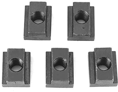 Dadi per scanalature a T, 5 pezzi Dadi per scanalature a T con finitura in ossido nero Filettature M8/10 si adattano alle scanalature a T nei tavoli delle macchine utensili(M8)