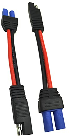 Halokny SAE to EC5 Cable, (2-Pack) EC5 Female Plug Connector to SAE Power Automotive Adapter Cable 12AWG for Solar Panel Car Battery Charging(15cm/6inch)
