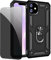 JOYTAG compatibles para Funda iPhone 11 Carcasa Negro con Protector de Pantalla de Privacidad, Anti Espía Cristal Templado