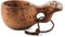 Finnische Kuksa Holztasse aus Maserbirke mit Ren-Horn Applikationen (Rentier-Motiv), Handgefertigte Lappland-Tasse, der nordische Wander & Outdoor-Becher aus Skandinavien mit Rentier-Verzierung